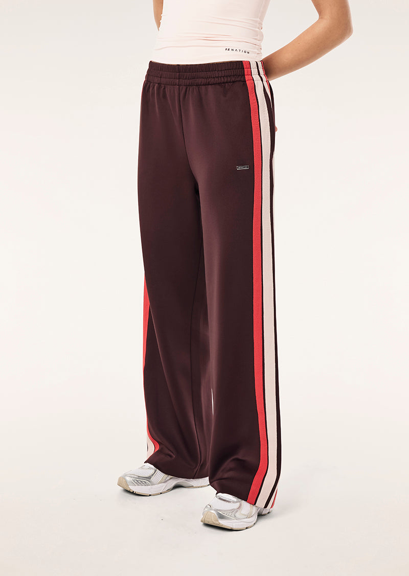 MAN DOWN TRACKPANT IN DARK PLUM BY P.E NATION, WOMEN'S ATHLEISURE TRACKPANTS