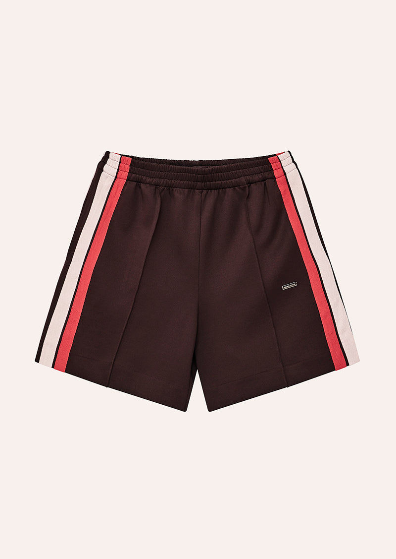 MAN DOWN TRACK SHORT IN DARK PLUM BY P.E NATION, WOMEN'S ATHLEISURE TRACK SHORTS
