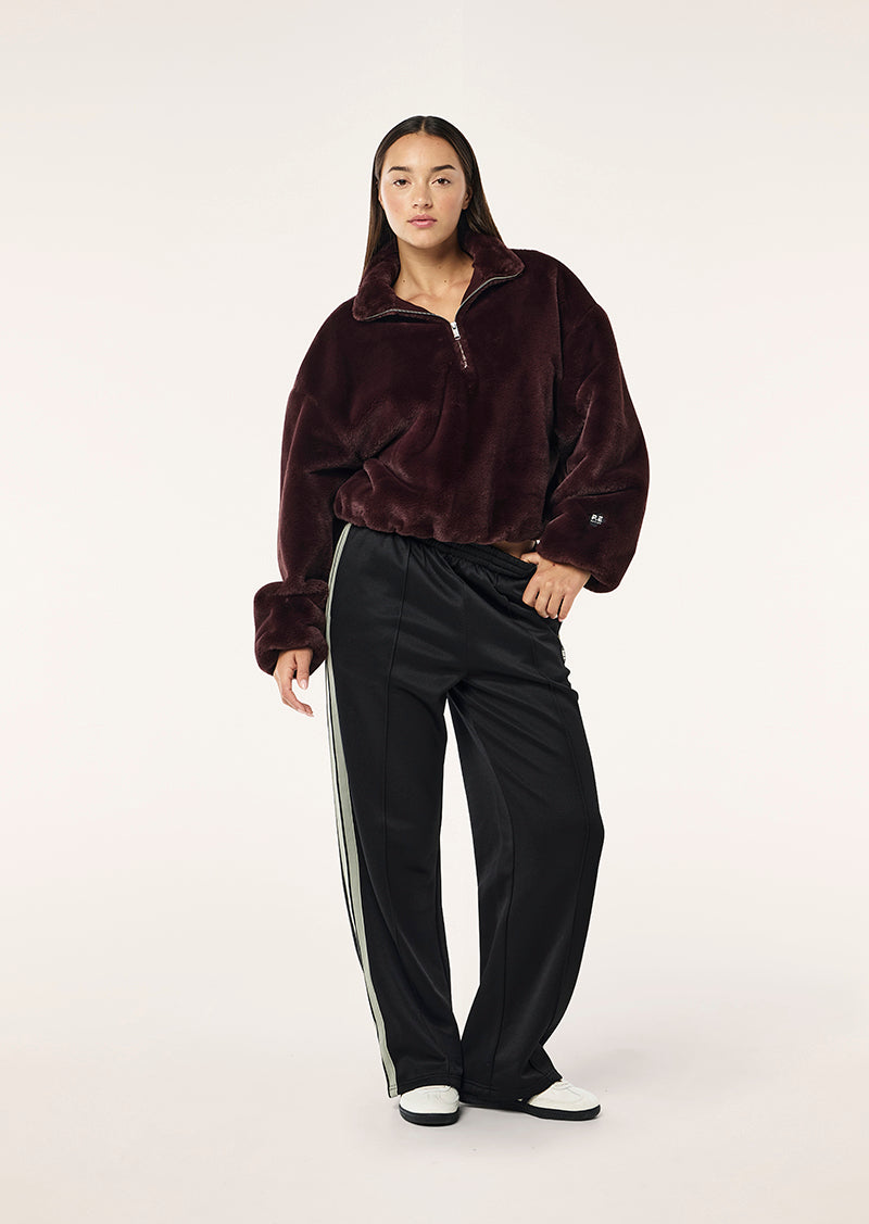 MONTEREY ZIP NECK IN MAHOGANY BY P.E NATION WOMENS ACTIVEWEAR JACKET