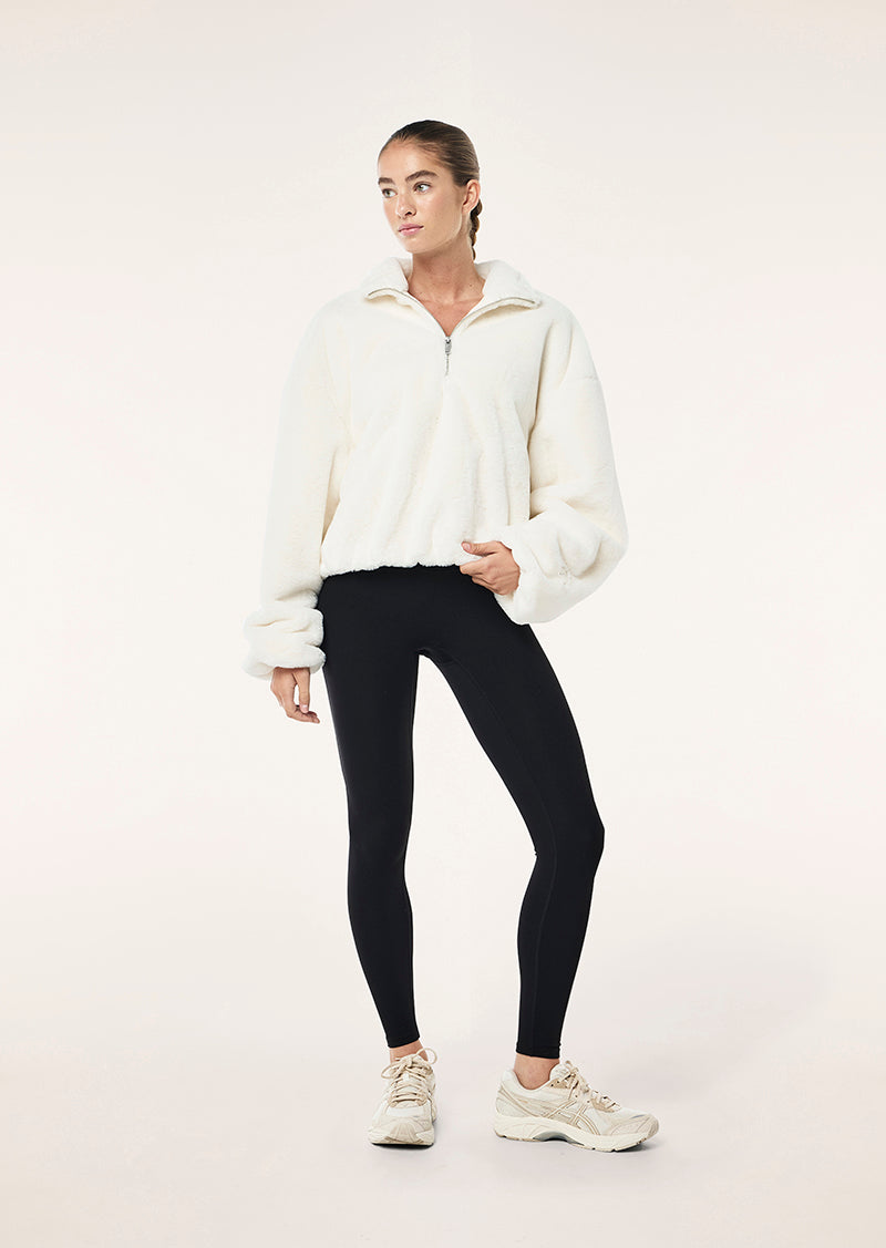 MONTEREY ZIP NECK SWEAT IN WHISPER WHITE