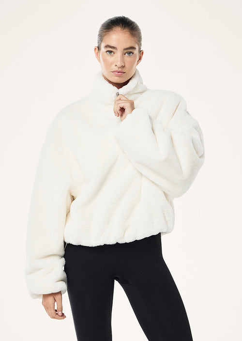 MONTEREY ZIP NECK SWEAT IN WHISPER WHITE