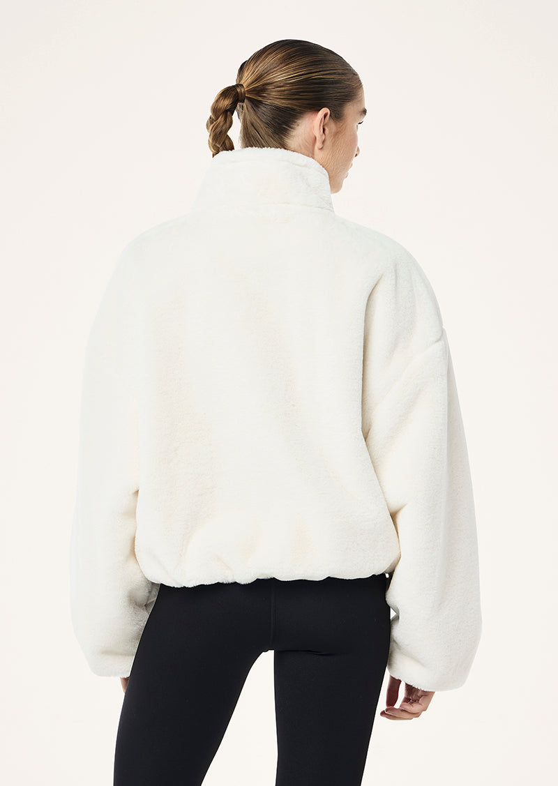 MONTEREY ZIP NECK SWEAT IN WHISPER WHITE