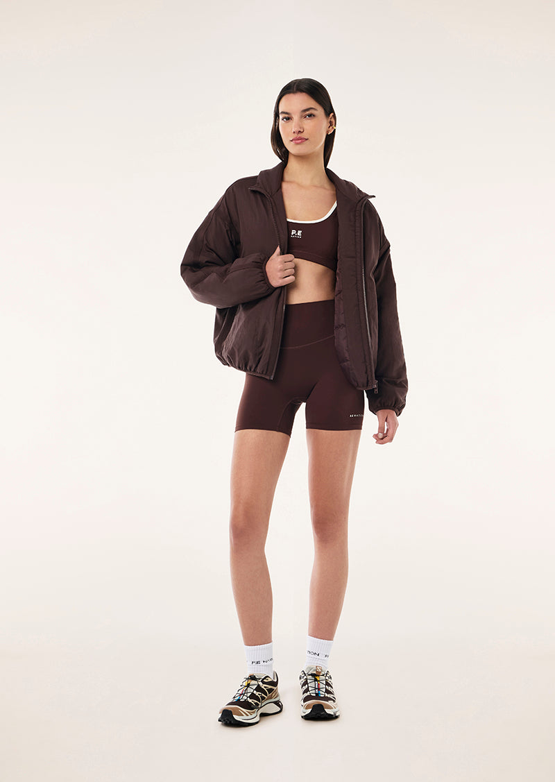 OFF SET JACKET IN MAHOGANY