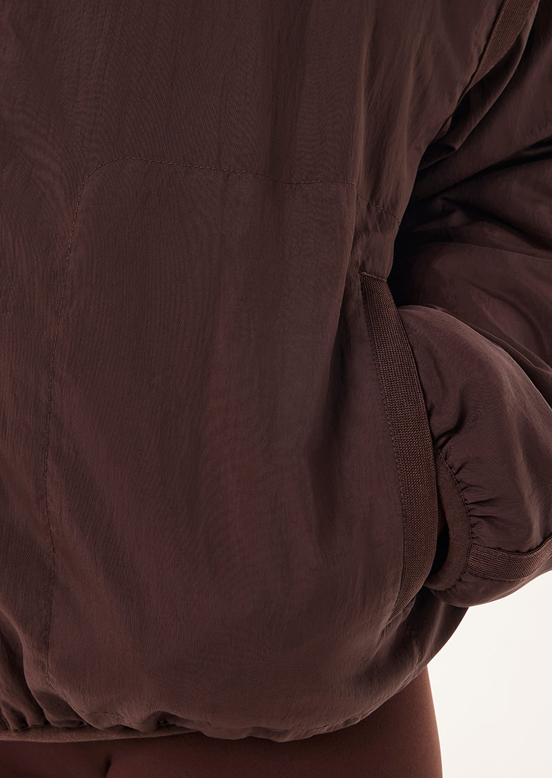 OFF SET JACKET IN MAHOGANY