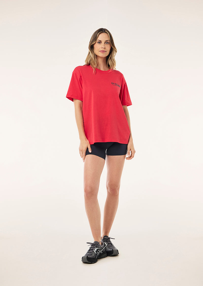 ORBIT RELAXED TEE IN STRAWBERRY