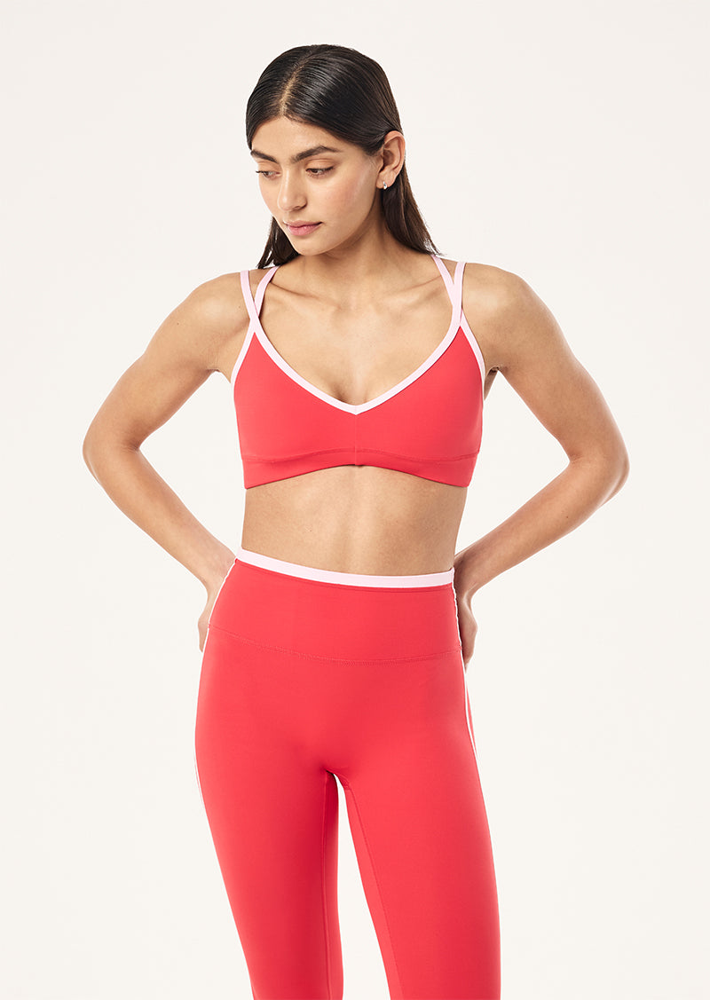 PARAMOUNT SPORTS BRA IN STRAWBERRY & SOFT PINK