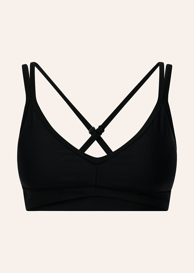 PARAMOUNT SPORTS BRA IN BLACK SHINE BY P.E NATION, WOMEN'S ATHLEISURE SPORTS BRA