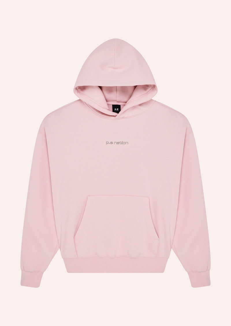 PEAK HOODIE IN CHALK PINK BY P.E NATION, WOMENS ATHLEISURE HOODIE LOUNGEWEAR PINK