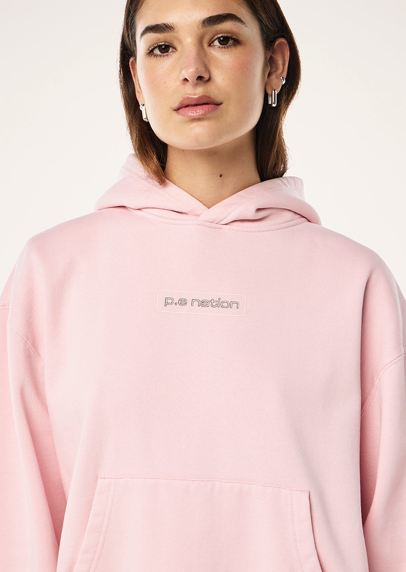 PEAK HOODIE IN CHALK PINK BY P.E NATION, WOMENS ATHLEISURE HOODIE LOUNGEWEAR PINK