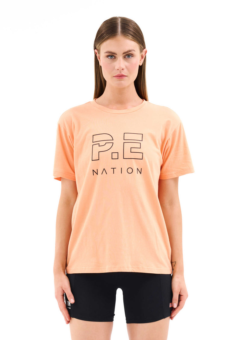 HEADS UP TEE IN CANTALOUPE