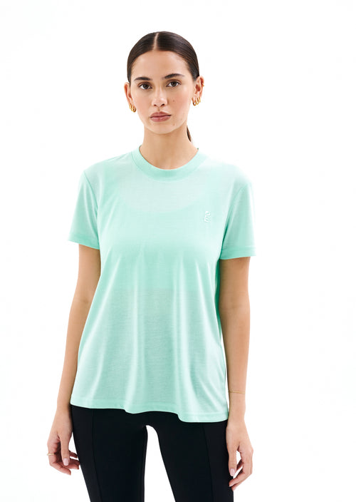PRIMARY SLIM FIT TEE IN AQUA