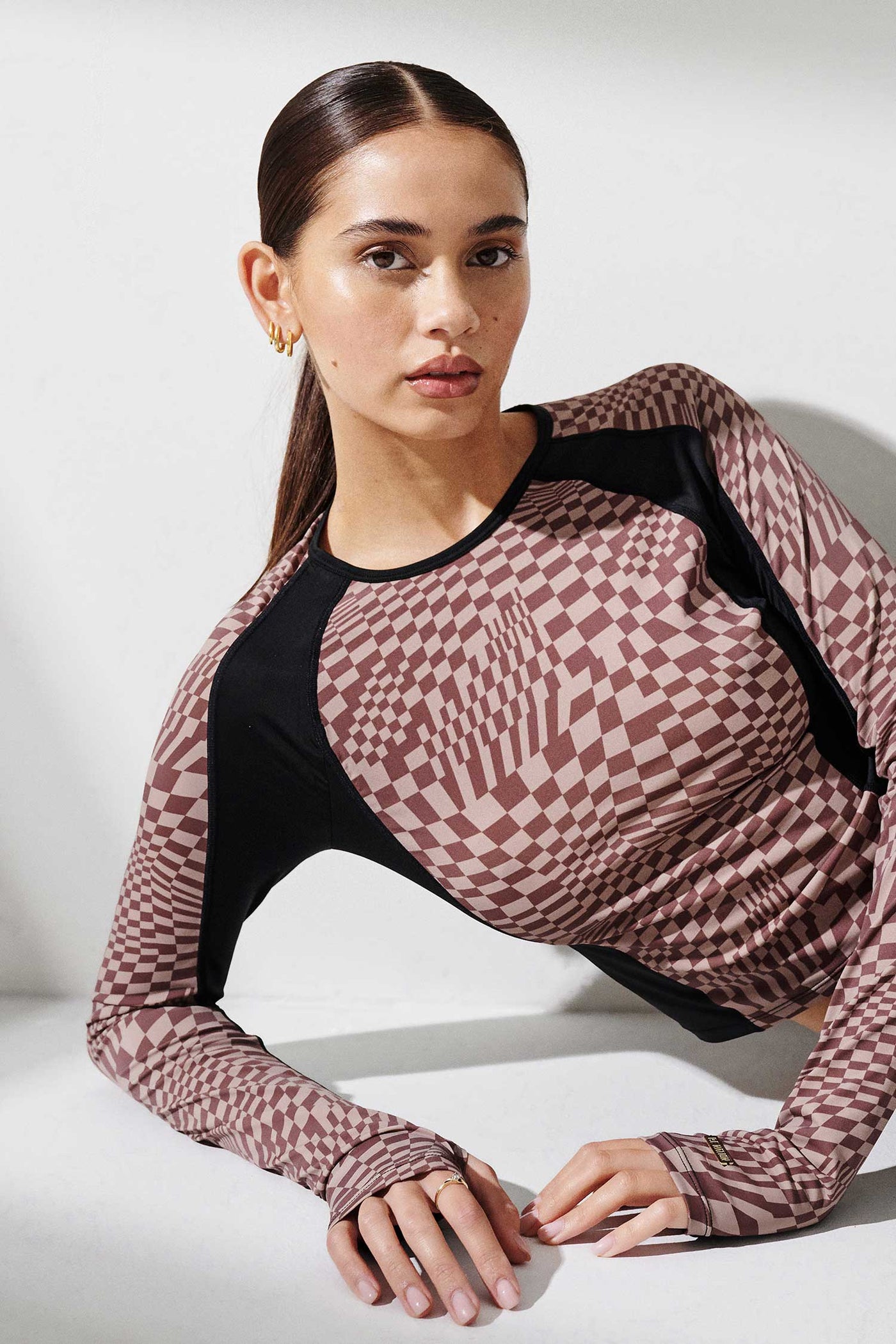 VOYAGER LS TOP IN CHECK PRINT