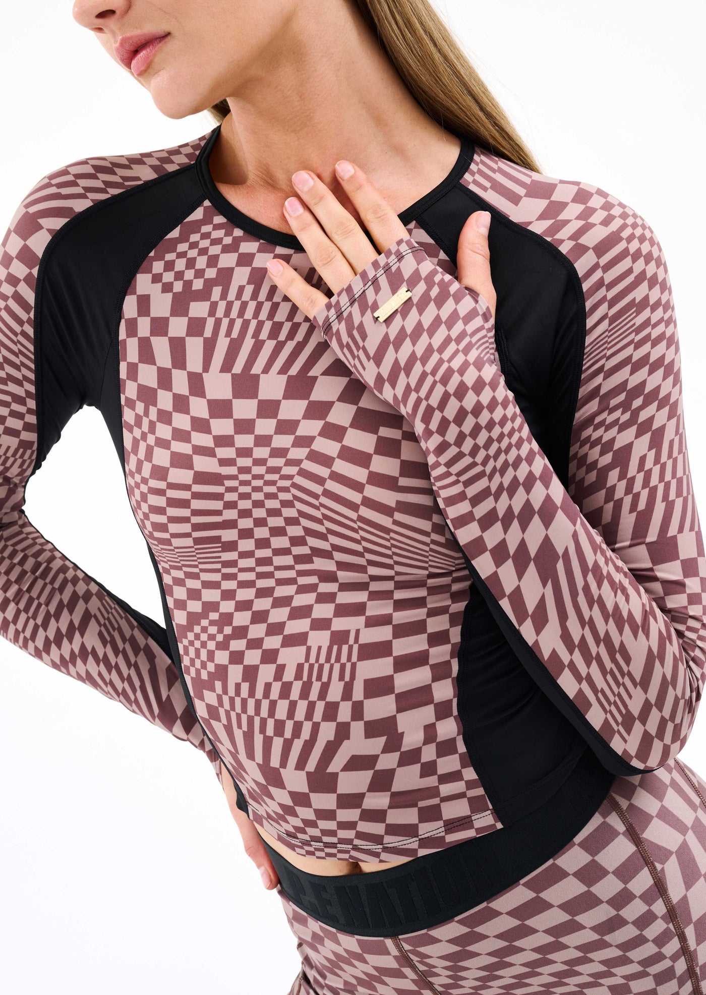 VOYAGER LS TOP IN CHECK PRINT