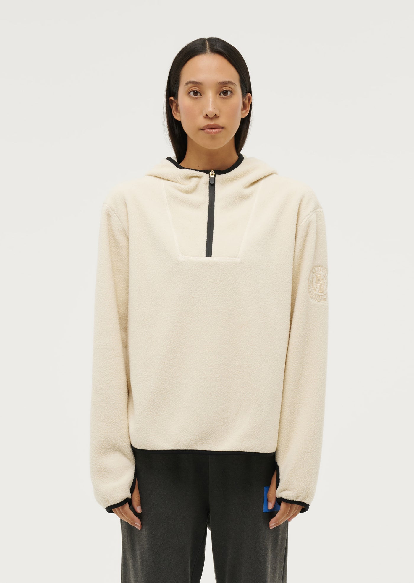 SHERPA HOODIE IN PEARLED IVORY