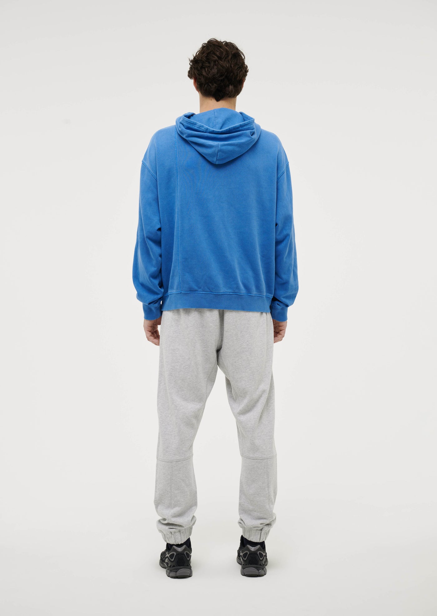 BOUNDARY LINE HOODIE IN WASHED ROYAL BLUE