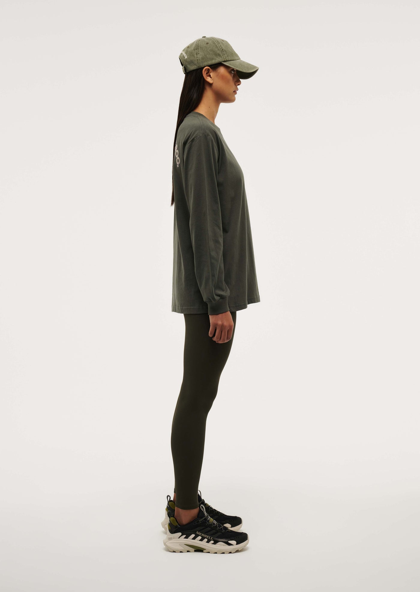 THROWBACK LONG SLEEVE TOP IN GUNMETAL