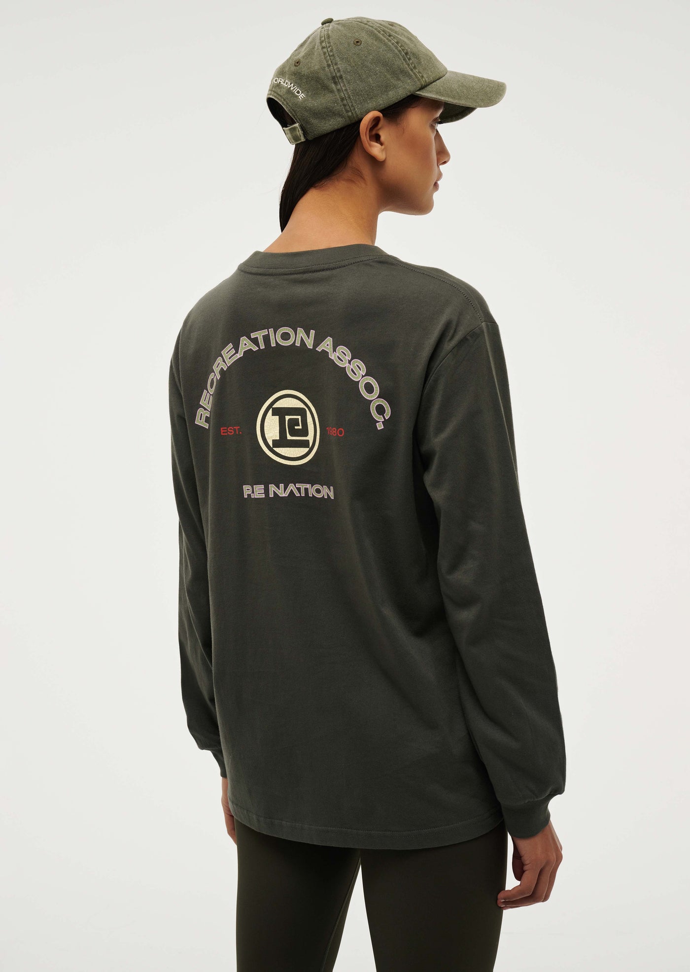 THROWBACK LONG SLEEVE TOP IN GUNMETAL