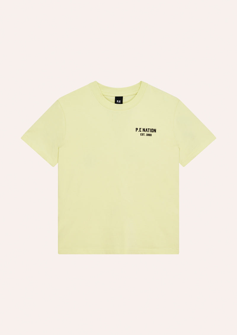 PHANTOM RELAXED TEE IN SOFT YELLOW BY P.E NATION, WOMEN'S ATHLEISURE RELAXED TEE