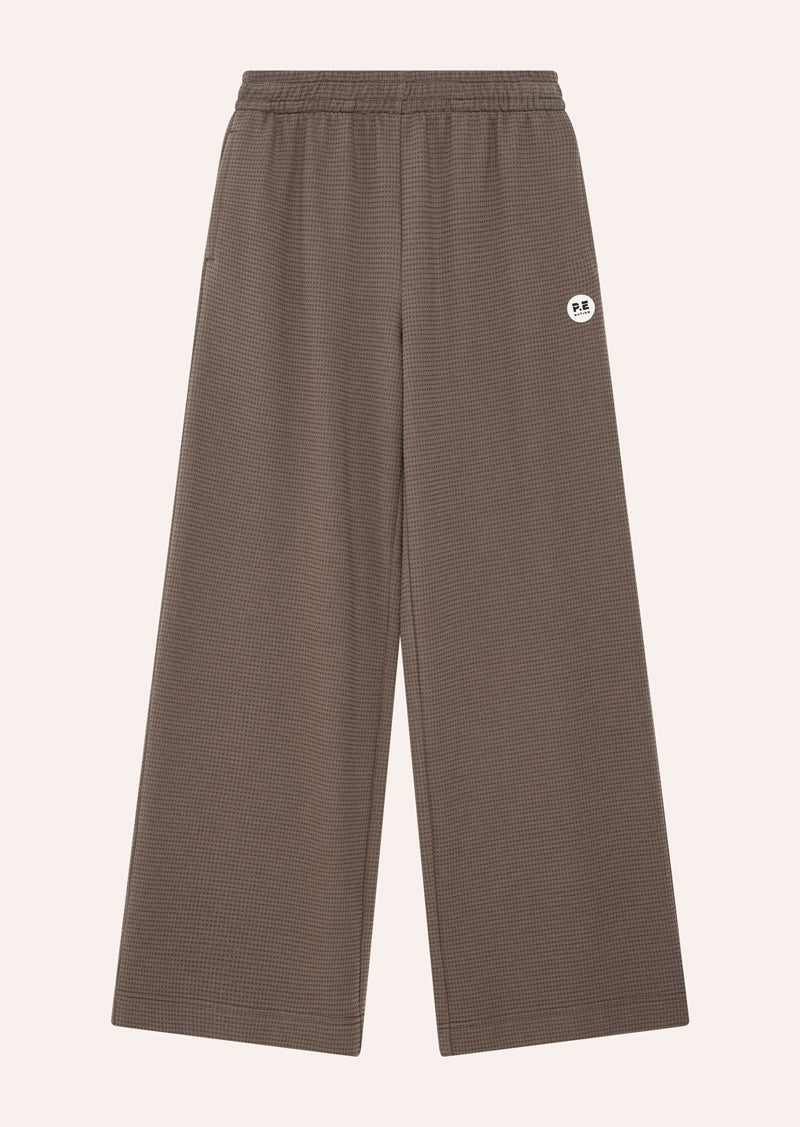 PRINTEMPS ZIP THROUGH IN WALNUT BY P.E NATION, WOMENS ATHLEISURE LOUNGEWEAR WAFFLE HOODIE BROWN