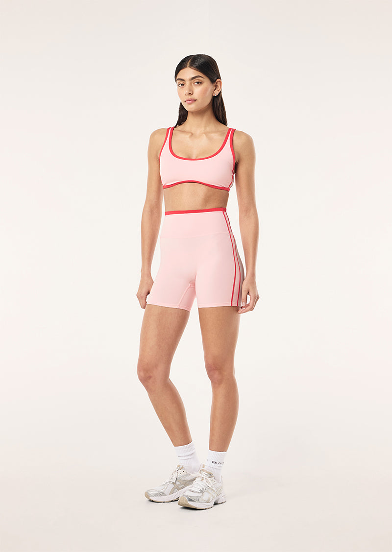 RADAR 5" BIKE SHORT IN SOFT PINK & STRAWBERRY