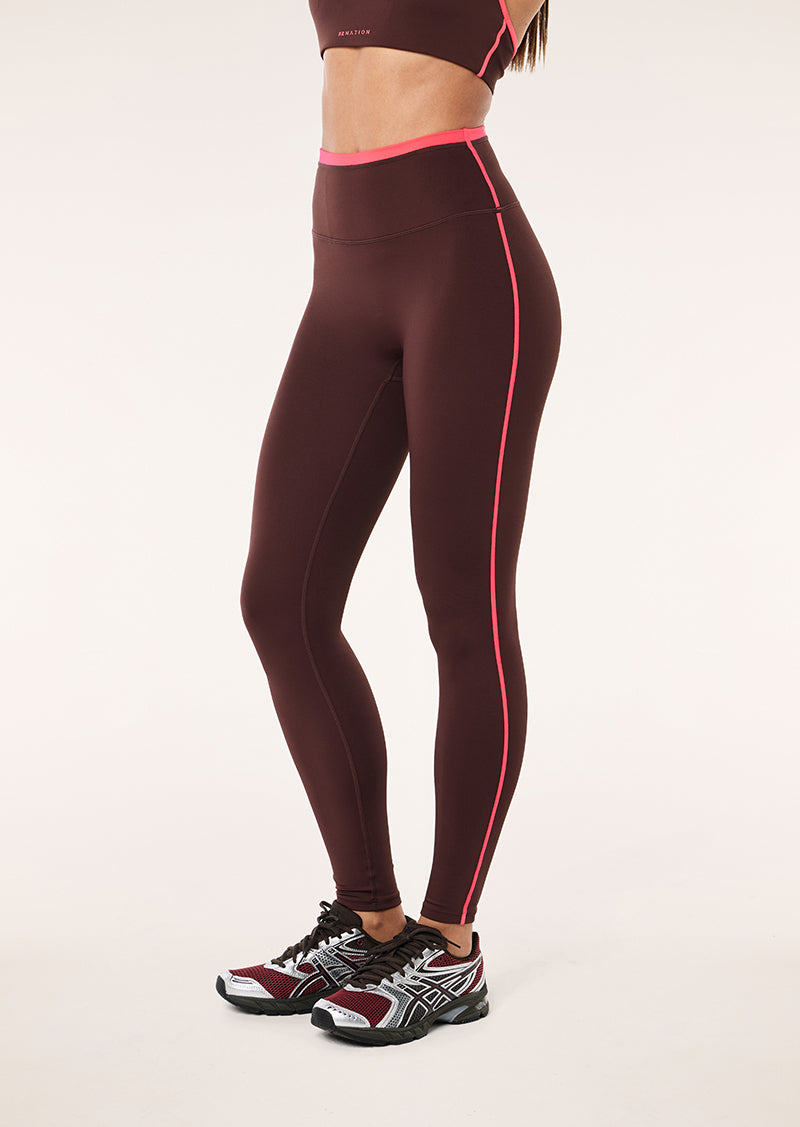 RADAR FULL LENGTH LEGGING IN MAHOGANY & DIVA PINK