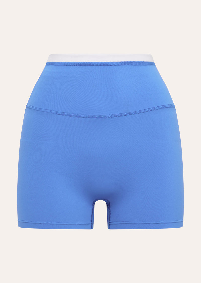 RADAR 3 INCH BIKE SHORT IN PALACE BLUE BY P.E NATION WOMENS ATHLEISURE LONG BIKE SHORT