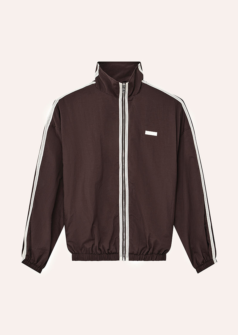 RADIUS JACKTET IN DARK PLUM BY P.E NATION, WOMEN'S ATHLEISURE SPRAY JACKETS