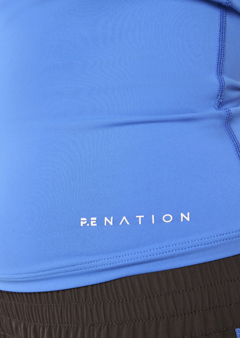 REFINE SCOOP TANK IN PALACE BLUE BY P.E NATION WOMENS ATHLEISURE TANK TOP