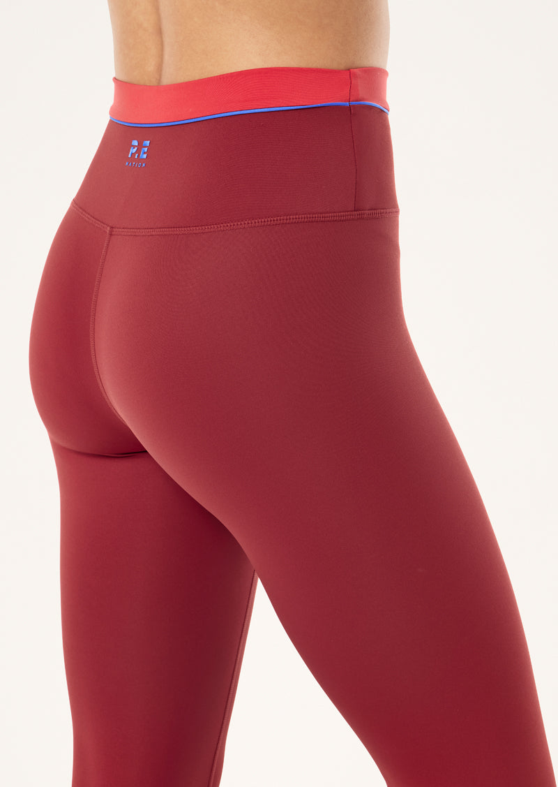 REFLECT FULL LENGTH LEGGING IN CHERRY & STRAWBERRY BY P.E NATION, WOMEN'S PILATES LEGGINGS