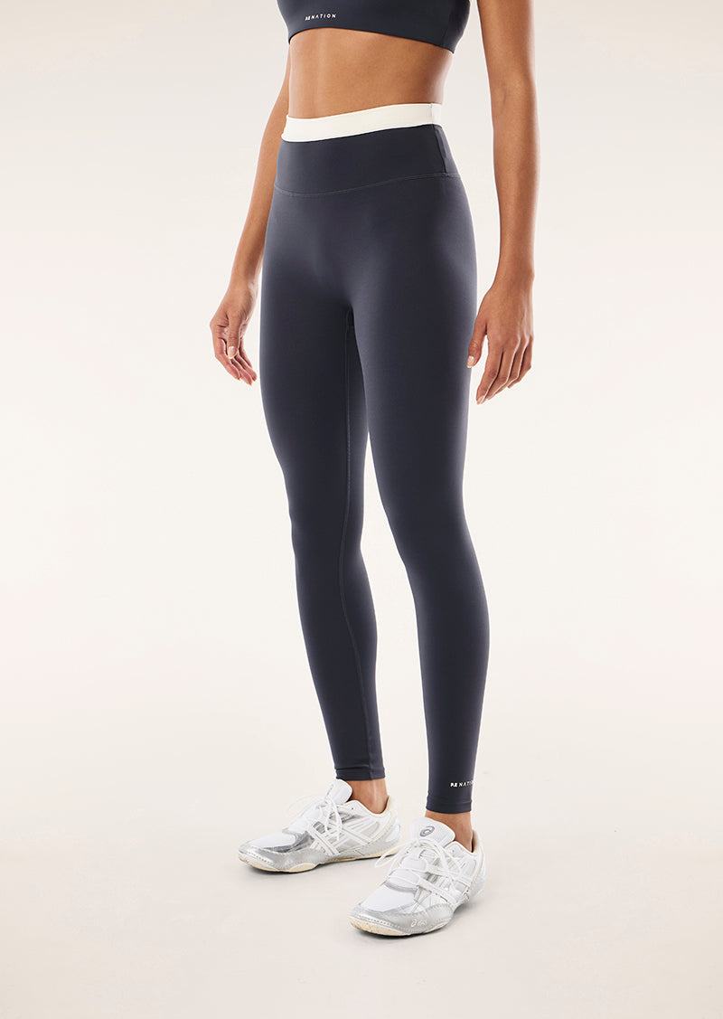 REFLECT FULL LENGTH LEGGING IN MARINE BLUE & BLACK BY P.E NATION, WOMEN'S FULL LENGTH LEGGING