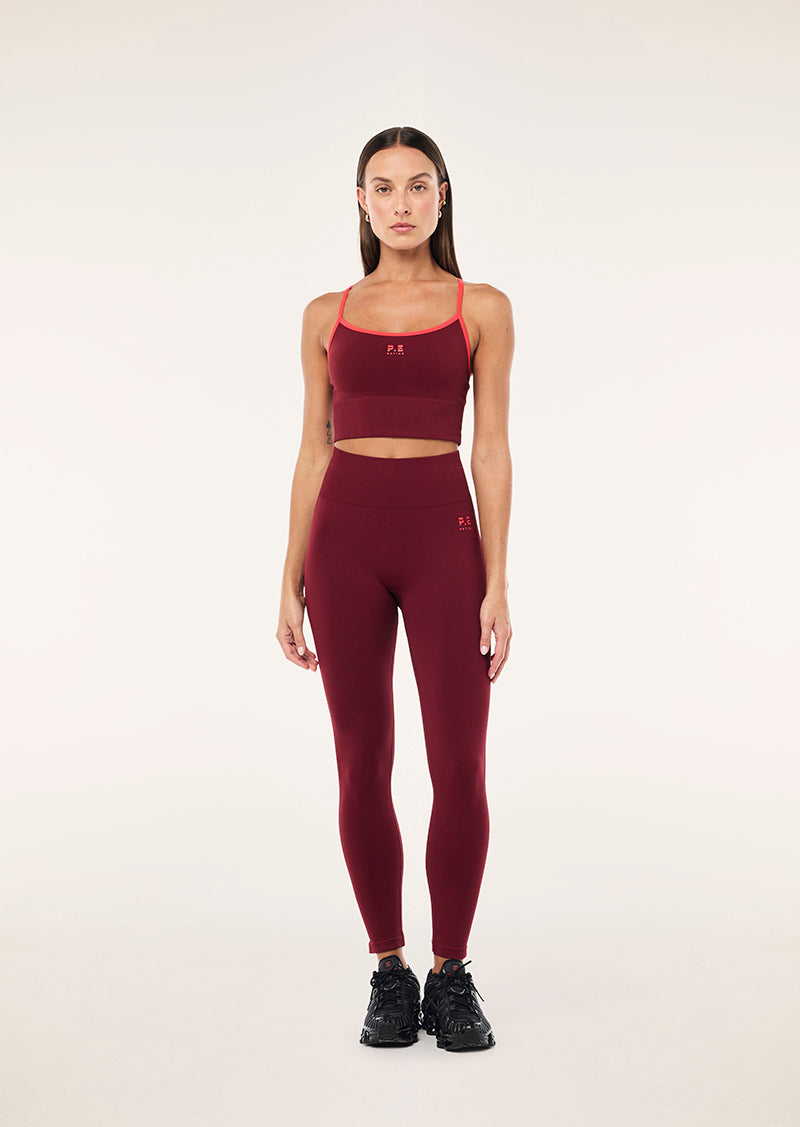 RELEASE SEAMLESS TANK IN CABERNET & STRAWBERRY BY P.E NATION, WOMEN'S ATHLEISURE TANKS