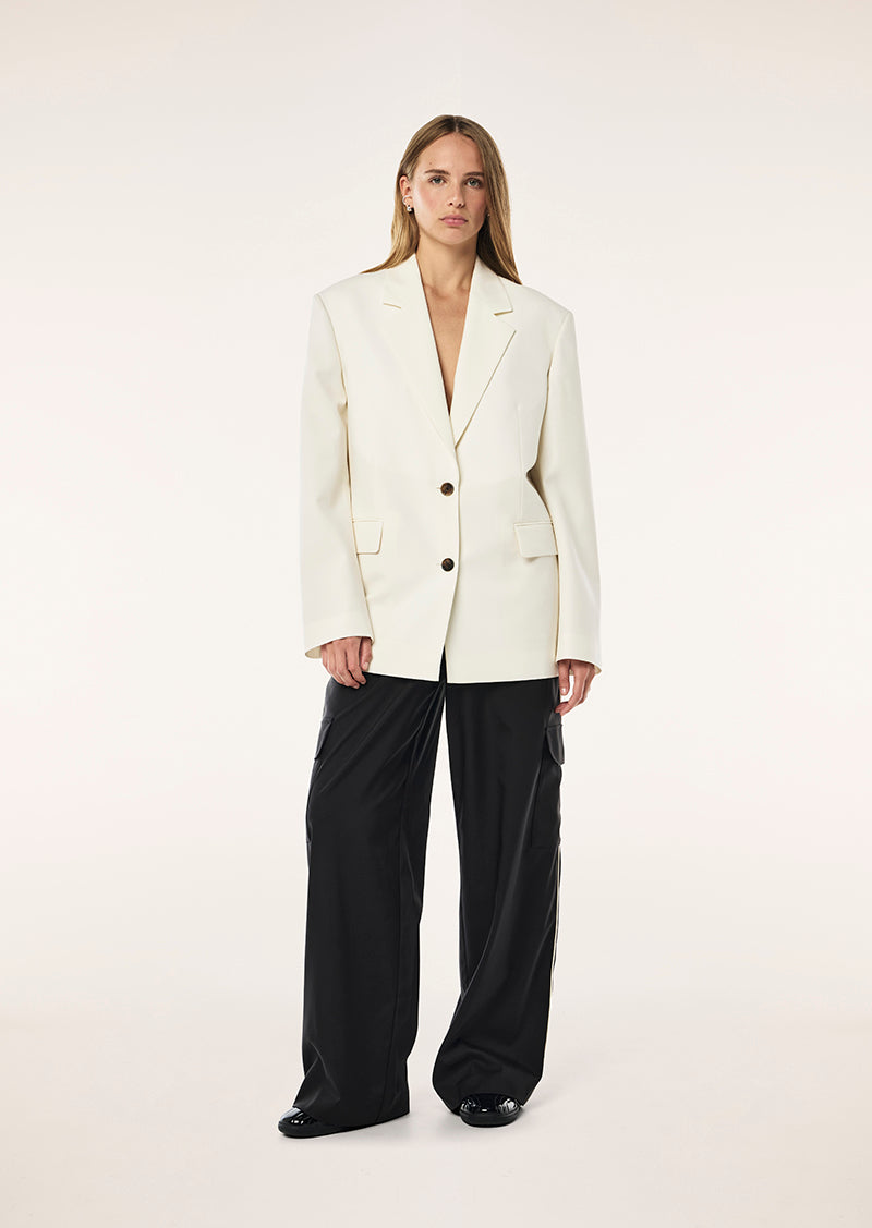 RESIDENCY BLAZER IN WHISPER WHITE BY P.E NATION, WOMENS FASHION ATHLEISURE BLAZER CREAM