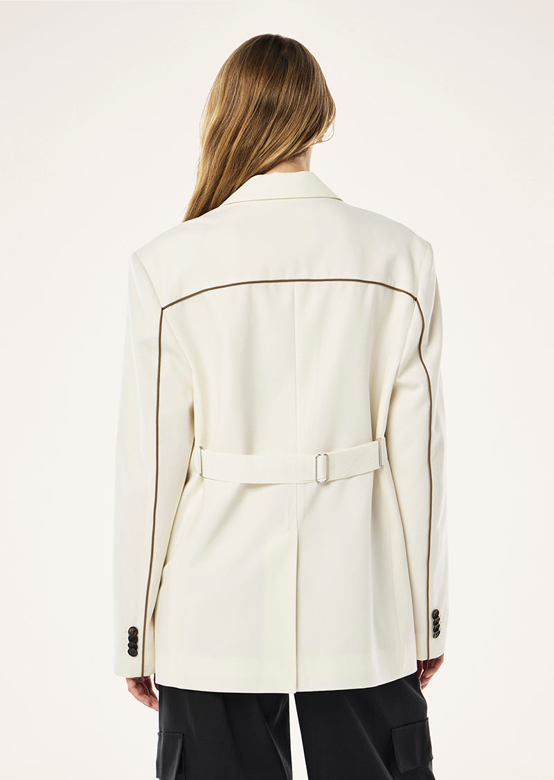 RESIDENCY BLAZER IN WHISPER WHITE BY P.E NATION, WOMENS FASHION ATHLEISURE BLAZER CREAM