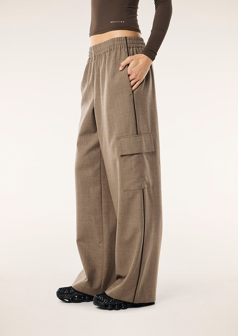RESIDENCY PANT IN WALNUT BY P.E NATION, WOMENS STREETWEAR SUITING PANT BROWN