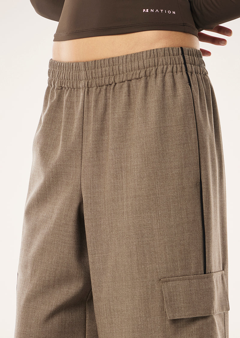 RESIDENCY PANT IN WALNUT BY P.E NATION, WOMENS STREETWEAR SUITING PANT BROWN