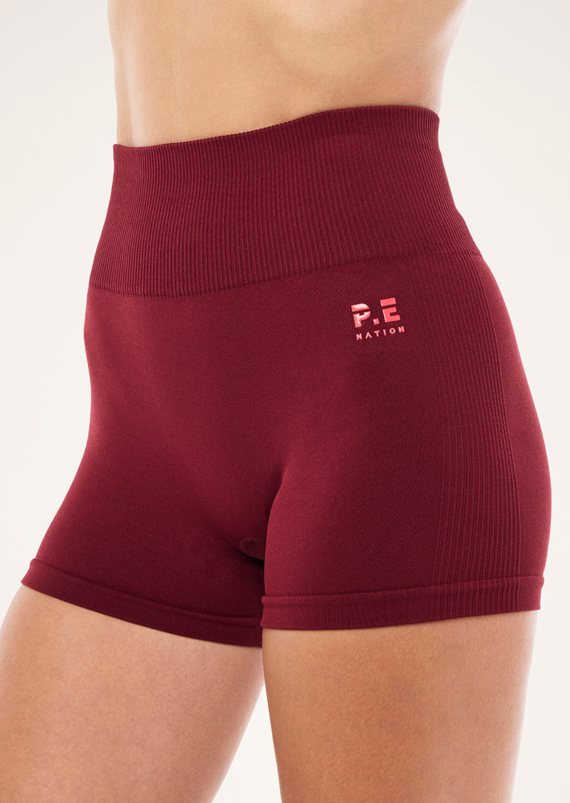 RESTORE SEAMLESS 2.5 INCH BIKE SHORT BY P.E NATION, WOMEN'S ATHLEISURE BIKE SHORT
