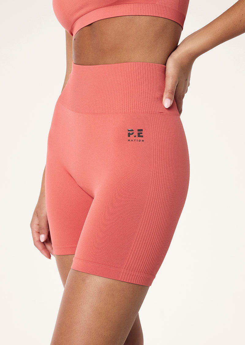 RESTORE SEAMLESS 5" BIKE SHORT IN BRICK RED