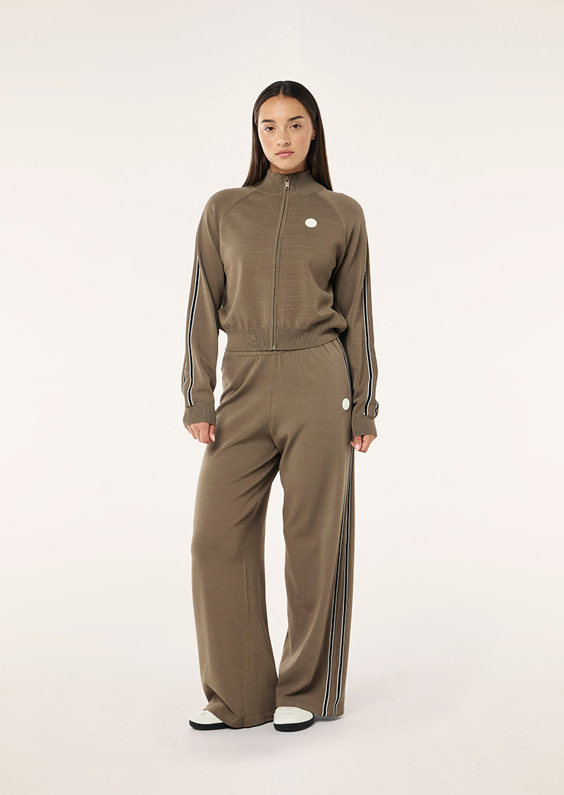 RETREAT KNIT JACKET IN BURNT BISCUIT BY P.E NATION WOMENS ATHLEISURE KNIT JACKET