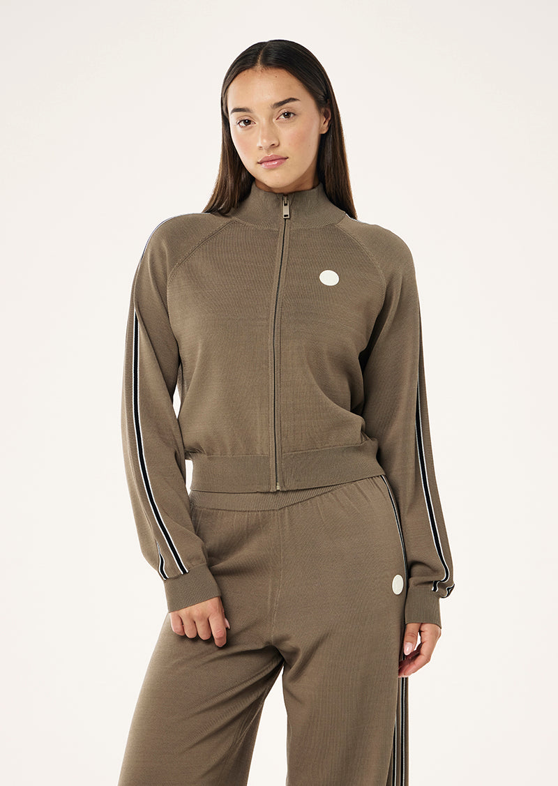 RETREAT KNIT JACKET IN BURNT BISCUIT BY P.E NATION