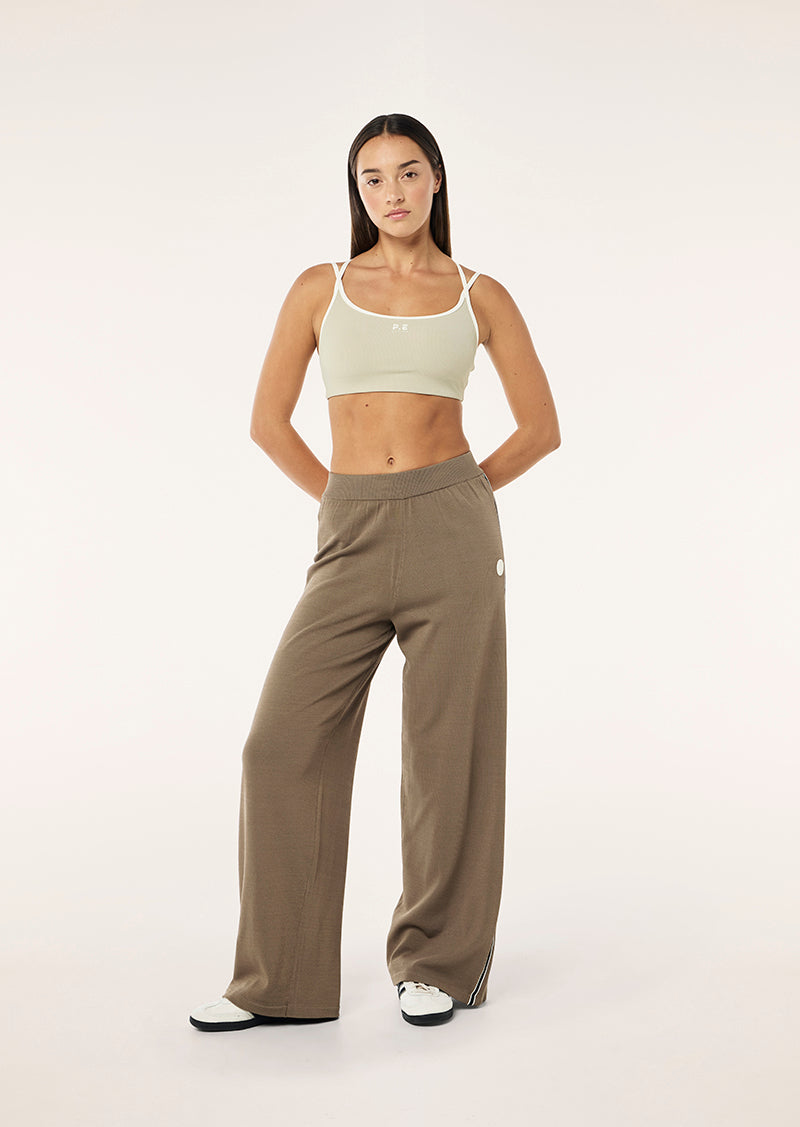 RETREAT KNIT PANT IN BURNT BISCUIT BY P.E NATION WOMENS ATHLEISURE KNIT PANT