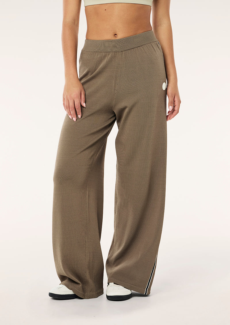 RETREAT KNIT PANT IN BURNT BISCUIT BY P.E NATION WOMENS ATHLEISURE KNIT PANT