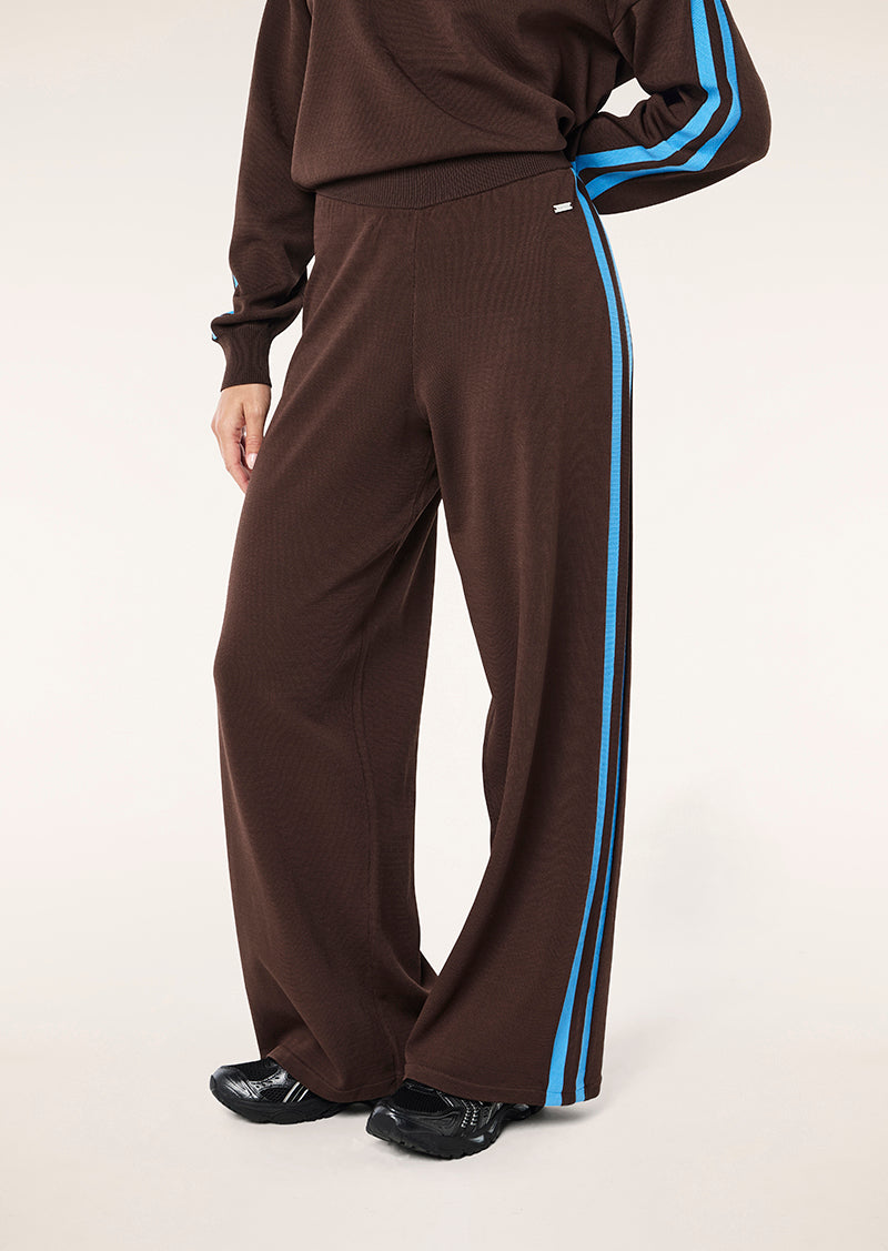 RETREAT KNIT PANT IN COFFEE & MARINE BLUE BY P.E NATION, WOMEN'S KNIT PANT