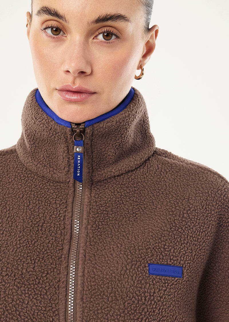 ROTATE SHERPA JACKET IN MOCHA