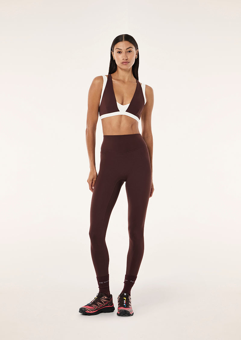 Signature Full Length Legging in Mahogany & Whisper White by P.E Nation, Women's Athleisure Full Length Legging