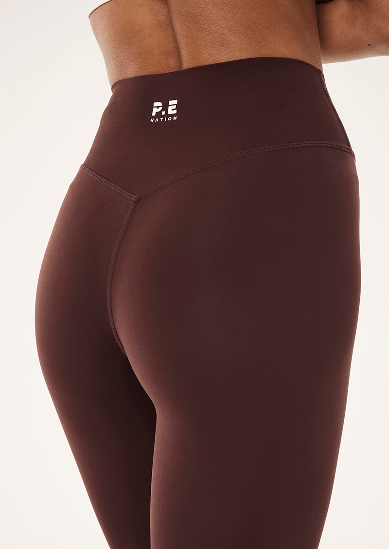 Signature Full Length Legging in Mahogany & Whisper White by P.E Nation, Women's Athleisure Full Length Legging