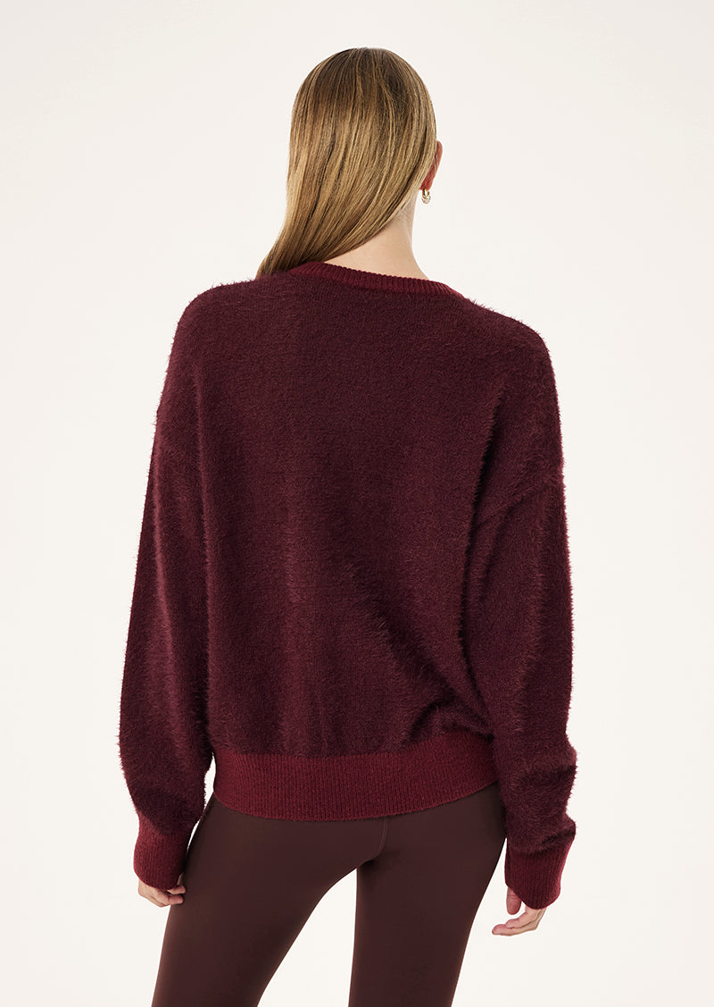 Sable Stripe Knit Bomber in Mahogany Stripe by P.E Nation, Women's Athleisure Knit jacket