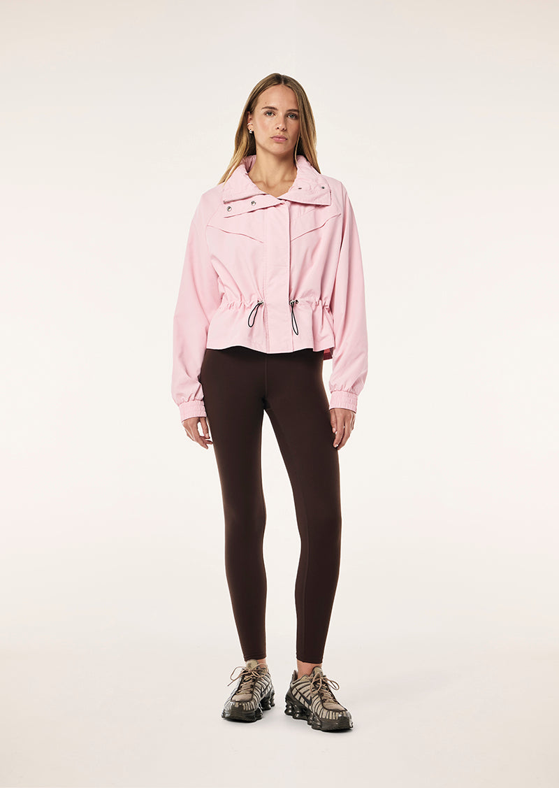 SHELTER JACKET IN CHALK PINK BY P.E NATION, WOMENS ATHLEISURE SPRAY JACKET PINK