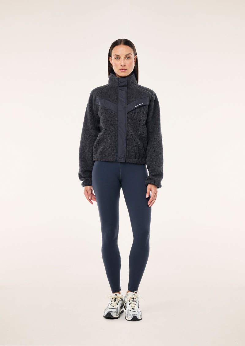 SHELTER SHERPA JACKET IN MARINE BLUE BY P.E NATION, WOMEN'S ATHLEISURE JACKETS