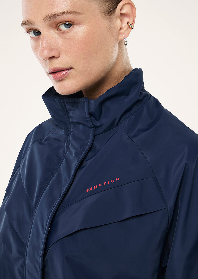 SHIELD JACKET IN DARK NAVY BY P.E NATION, WOMEN'S ATHLEISURE WIND JACKETS