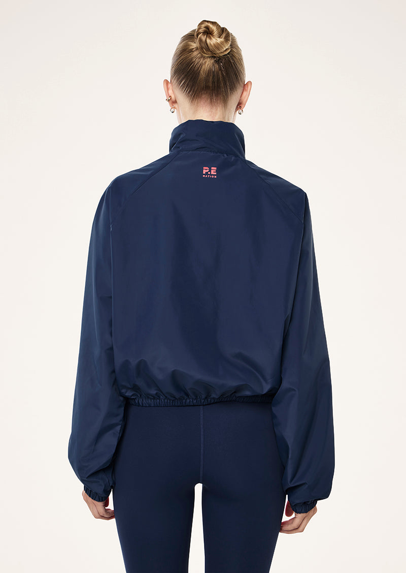 SHIELD JACKET IN DARK NAVY BY P.E NATION, WOMEN'S ATHLEISURE WIND JACKETS